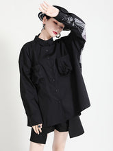 Women Simple Long-Sleeved Stitching Printed Shirt